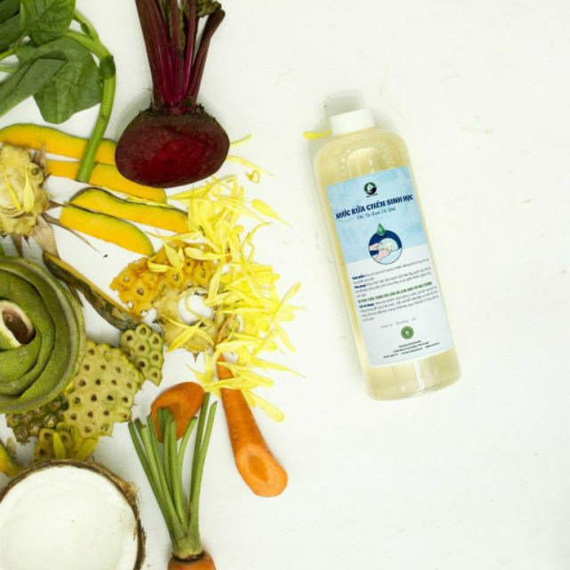 [Minh Hồng] Nước rửa chén sinh học từ rau củ quả an toàn cho bé, mùi thơm dịu nhẹ chai 1 lít