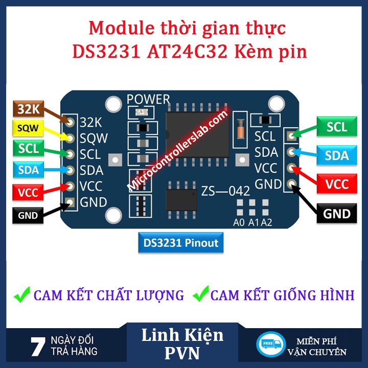✅ [CAM KẾT CHẤT LƯỢNG] Module thời gian thực DS3231 + ROM AT24C02 KÈM PIN
