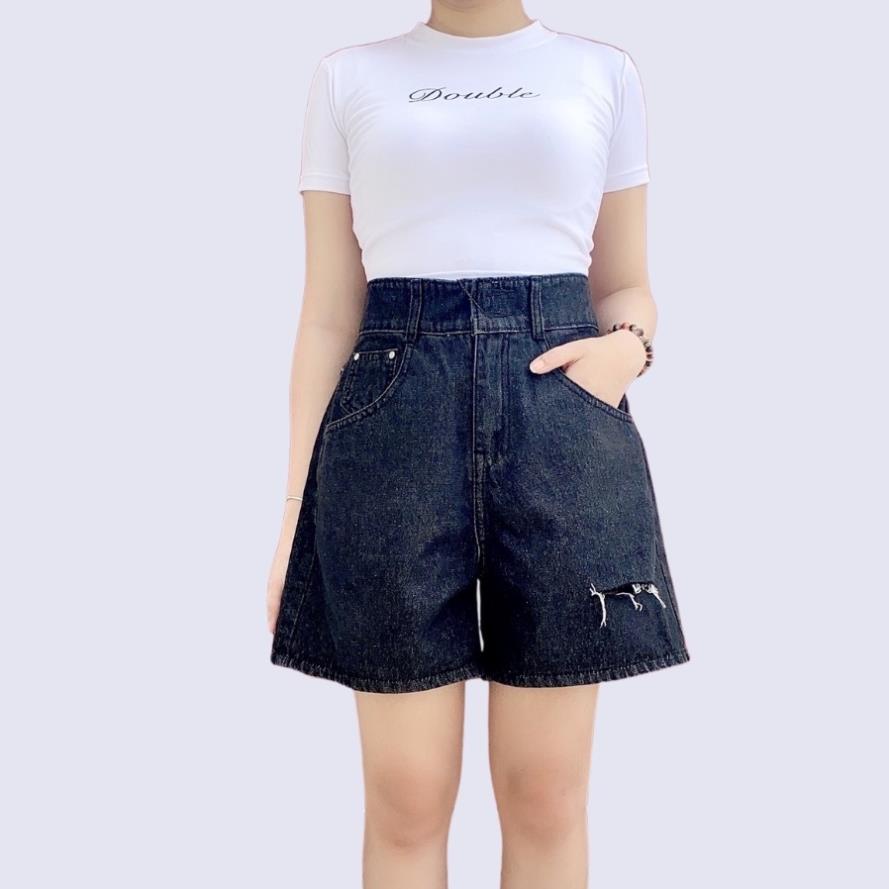 Quần Short Jeans Ngố Ống Rộng Túi Hông GOZ Ulzzang (2 Màu ) , Chất Jeans Mềm Dày Dặn , Dáng Quần Ống Rộng Cực Thon Chân