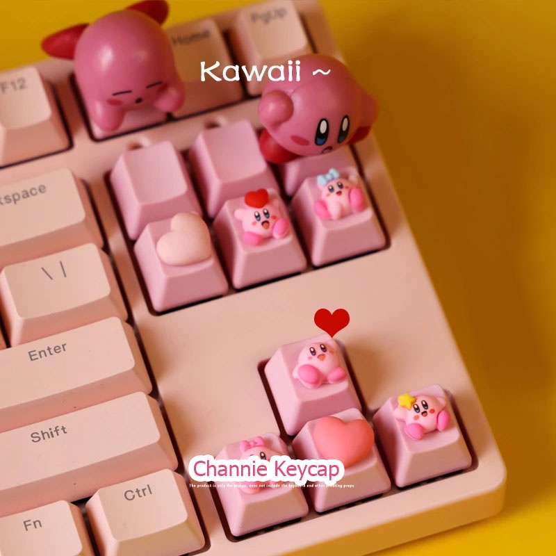 Keycap Phím Lẻ Kirby Đáng Yêu Siêu Xinh PBT ABS