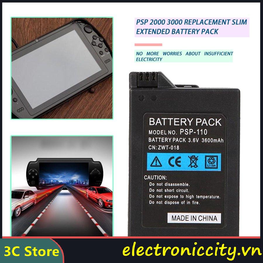 ⚡ELE⚡Pin cho PSP 1000 2000 3000 Cao Cấp Thay thế Bộ pin mở rộng mỏng thay thế Nắp cửa cho pin Psp 2000 3000