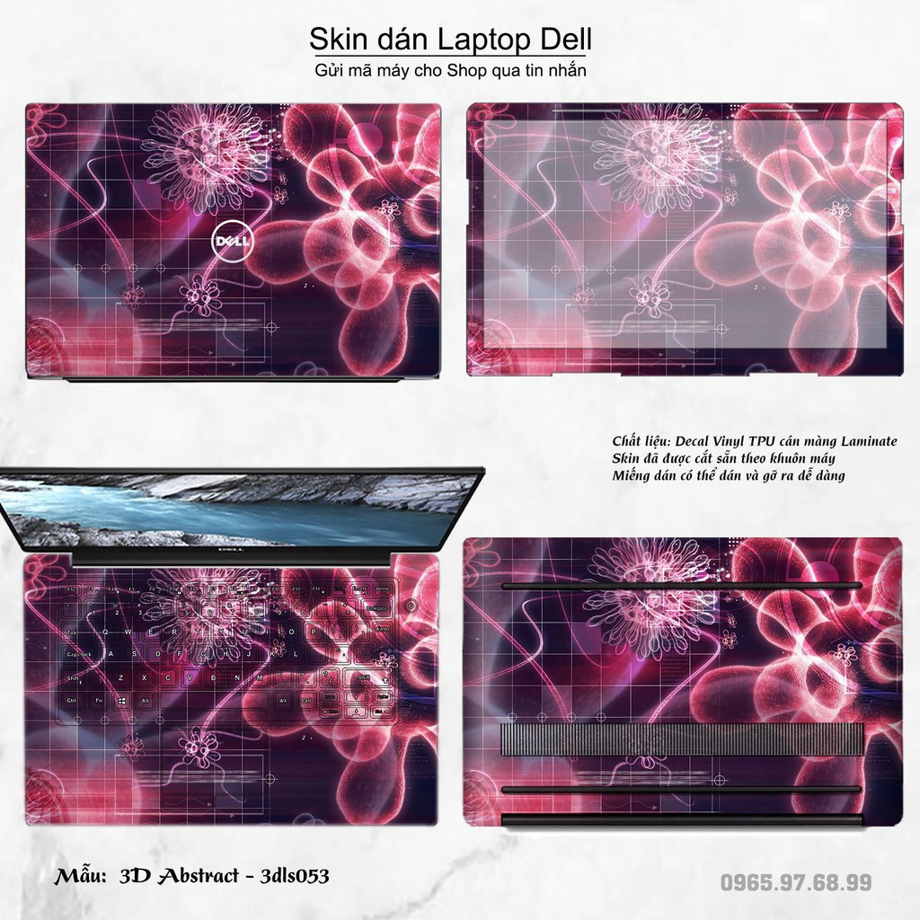 Skin dán Laptop Dell in hình 3Ds (inbox mã máy cho Shop)