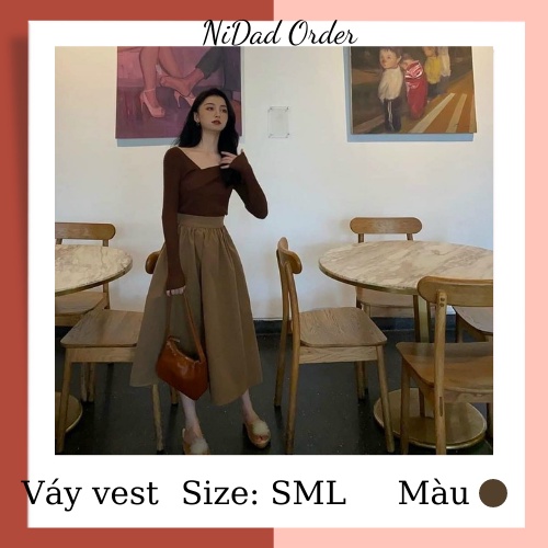 SET ÁO LEN CHÉO NGỰC Chân Váy CORSET nhà NiDad