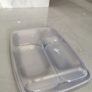 Combo 5 khay cơm inox 5 ngăn có nắp (Có ngăn để đũa)