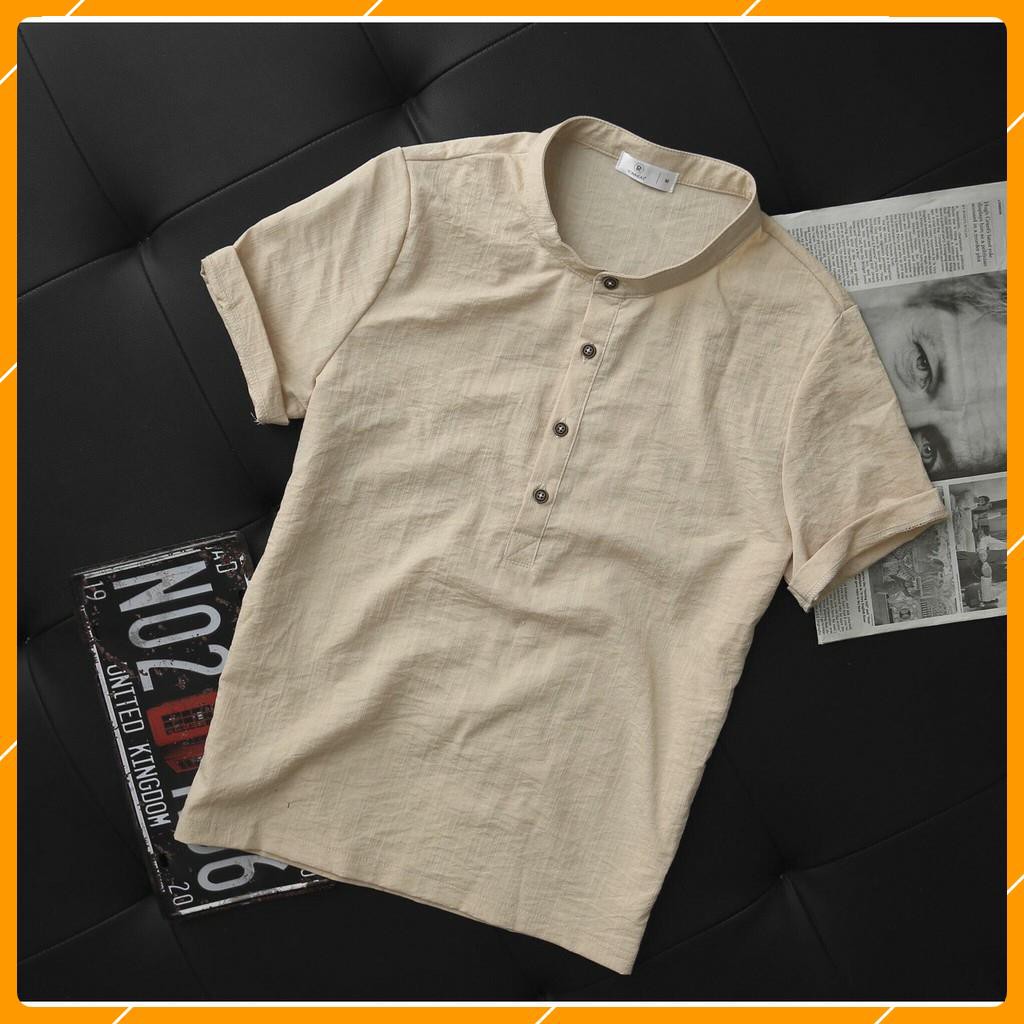 Áo Đũi Nam Cổ Tàu, Áo Đũi Cộc Tay Đẹp, Áo Mặc Đi Chơi Đi Biển Thoáng Mát, Hàng Đũi Thái Loại 1 hot MANKO_STORE-AD63 | BigBuy360 - bigbuy360.vn