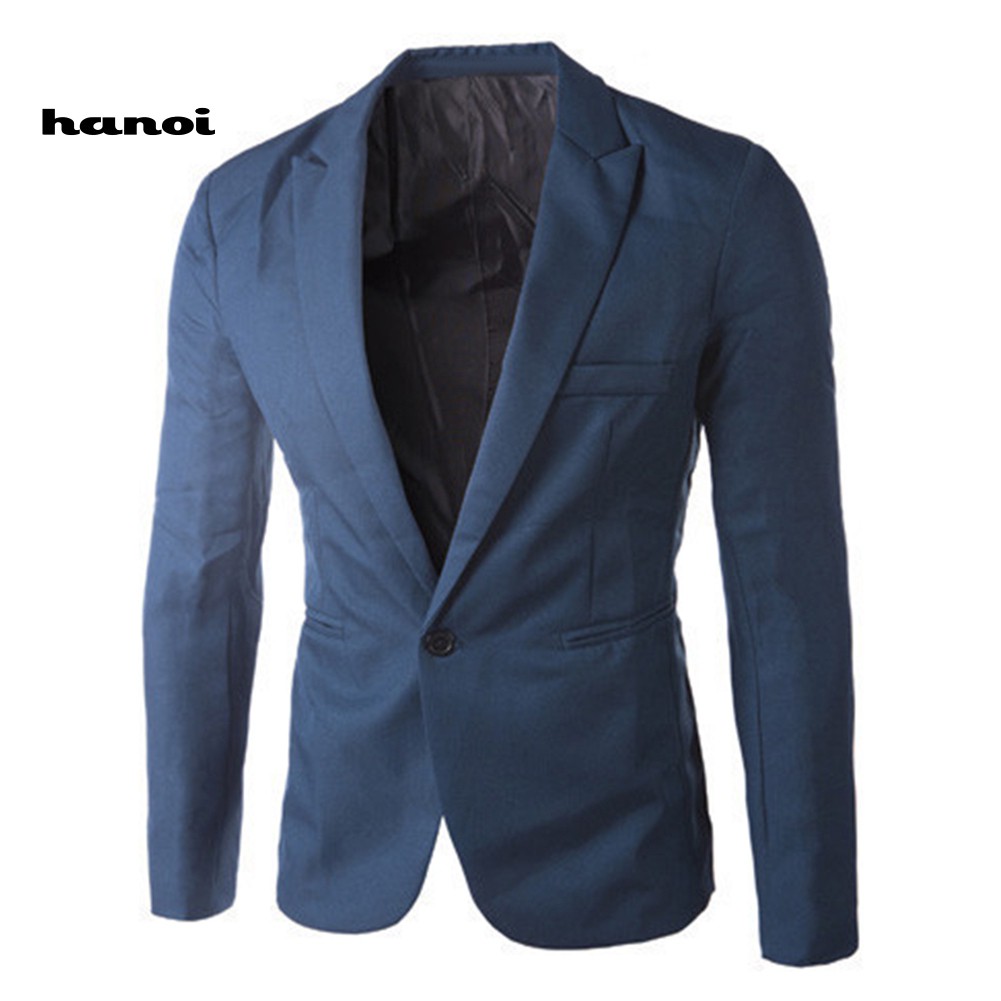 Hn HN HN♥Áo Khoác Blazer Màu Trơn Thời Trang Công Sở Cho Nam Giới