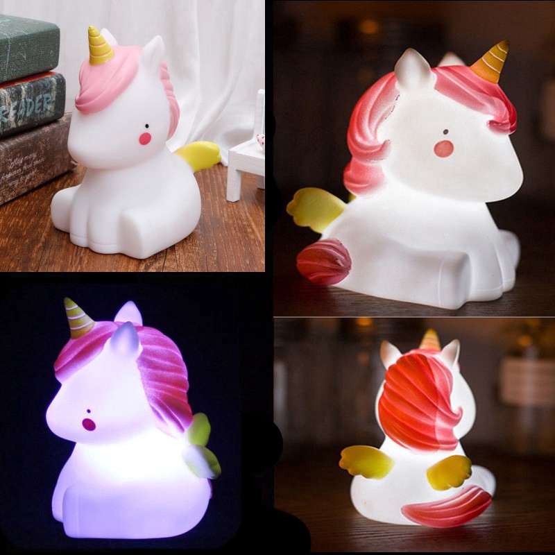 Đèn ngủ trang trí phòng hình ngựa một sừng dễ thương