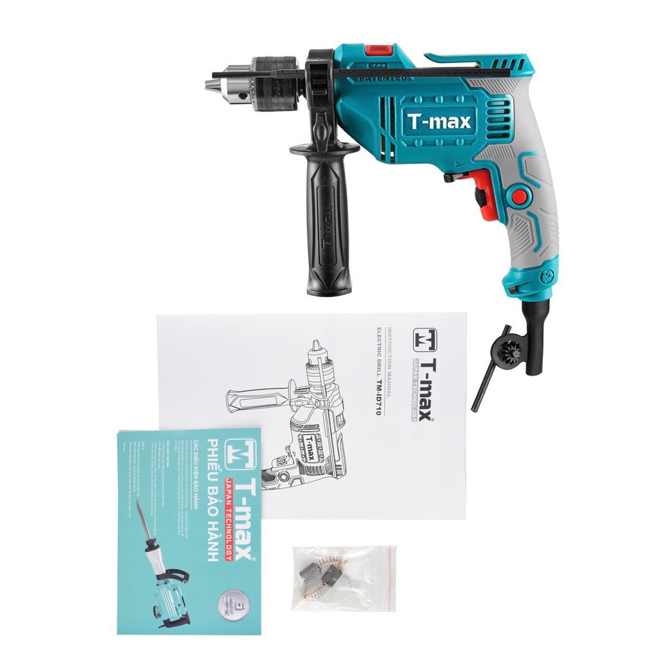 Máy khoan tường bê tông, khoan sắt, khoan gỗ 13 ly T-max 710W