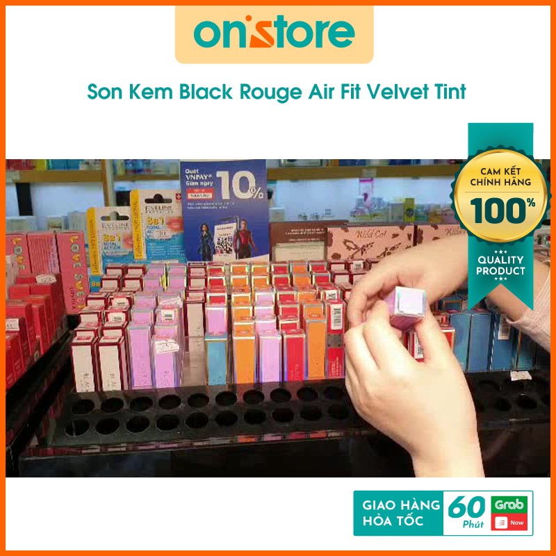 Son Kem Black Rouge Air Fit Velvet Tint Mới nhất 2021, Son Black Rouge Ver5 Son kem lì Air Fit Velvet Ver5 + Black ver2