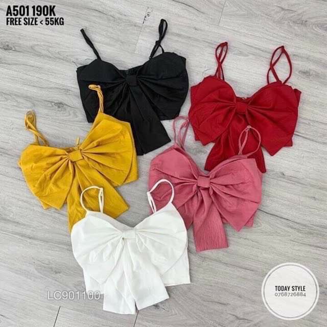 Áo 2 dây phối nơ siêu to xinh ulzzang