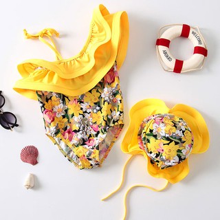 Set bơi hoa vàng bé gái