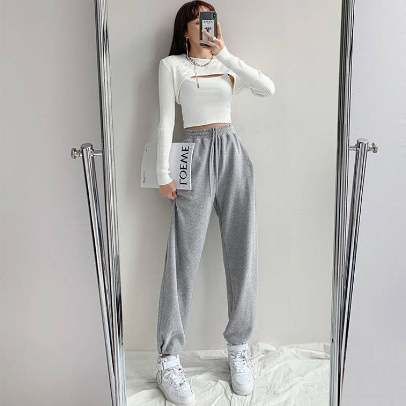 Quần Jogger Nỉ Nữ MEESTORE - Thun Trơn Bo Ống Dáng Rộng Cạp Chun Unisex dáng Ullzang