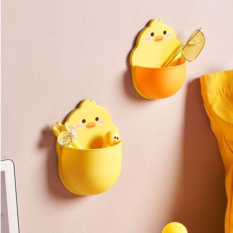 Giá Đỡ Bàn Chải Đánh Răng / Điện Thoại Gắn Tường Siêu Dính Họa Tiết Hoạt Hình