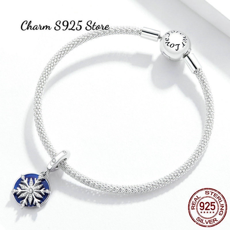 CHARM TREO HOA TUYẾT TRẮNG BẠC S925 HÀNG CAO CẤP CHÍNH HÃNG