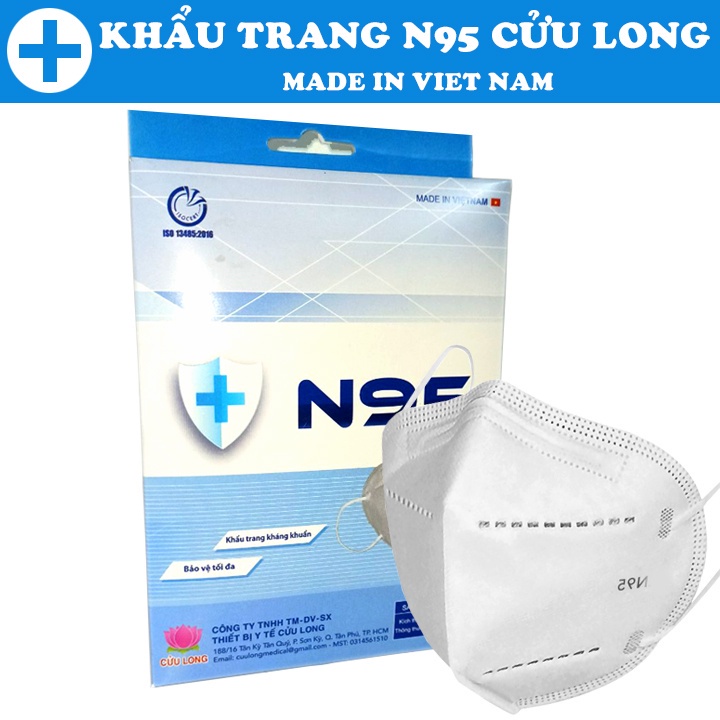 HÀNG TỐT - Khẩu Trang N95 1 Hộp Người Lớn Kháng Khuẩn Chống Bụi Mịn | 1 Hộp 10 Cái Chính Hãng Cửu Long | Đạt Tiêu Chuẩn | BigBuy360 - bigbuy360.vn