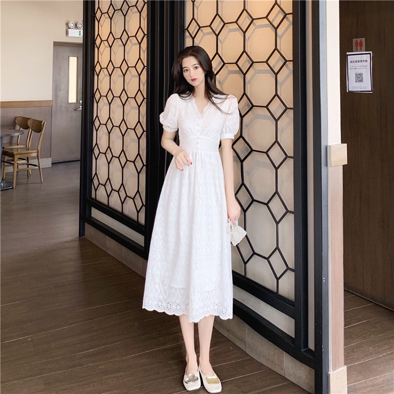 [MỚI NHẤT] Váy trắng nữ hàng Quảng Châu cao cấp mẫu mới nhất V151 (KÈM ẢNH THẬT) | BigBuy360 - bigbuy360.vn