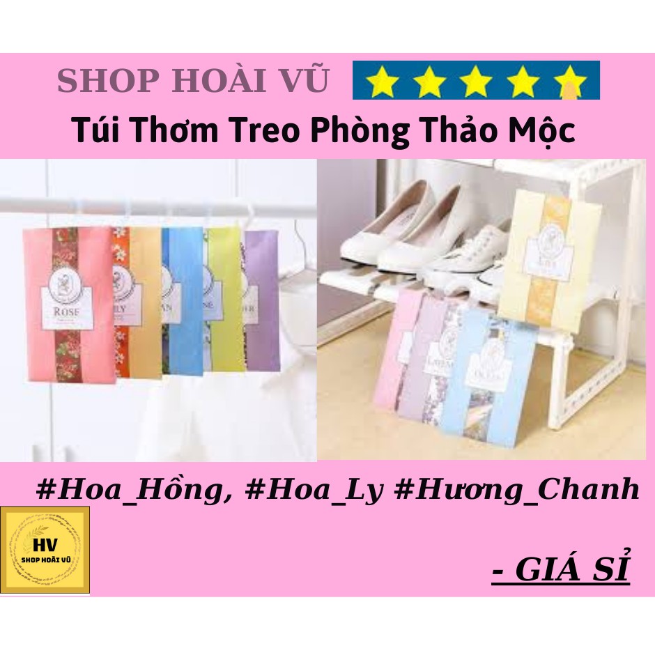 Túi Thơm Phòng Thảo Mộc Thiên Nhiên Để Tủ Quần Áo Có Móc Treo