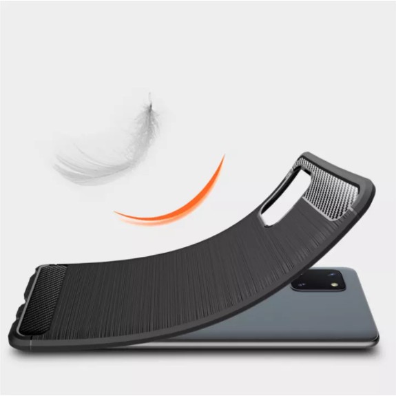 Ốp điện thoại silicon sợi carbon chống sốc thời trang cho Samsung Galaxy Note 10 Lite