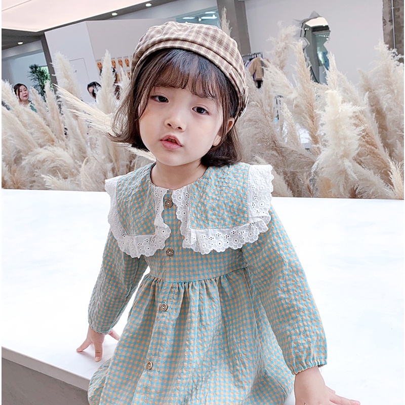 Đầm Công Chúa Tay Dài Họa Tiết Kẻ Sọc Phong Cách Mới Cho Bé Gái