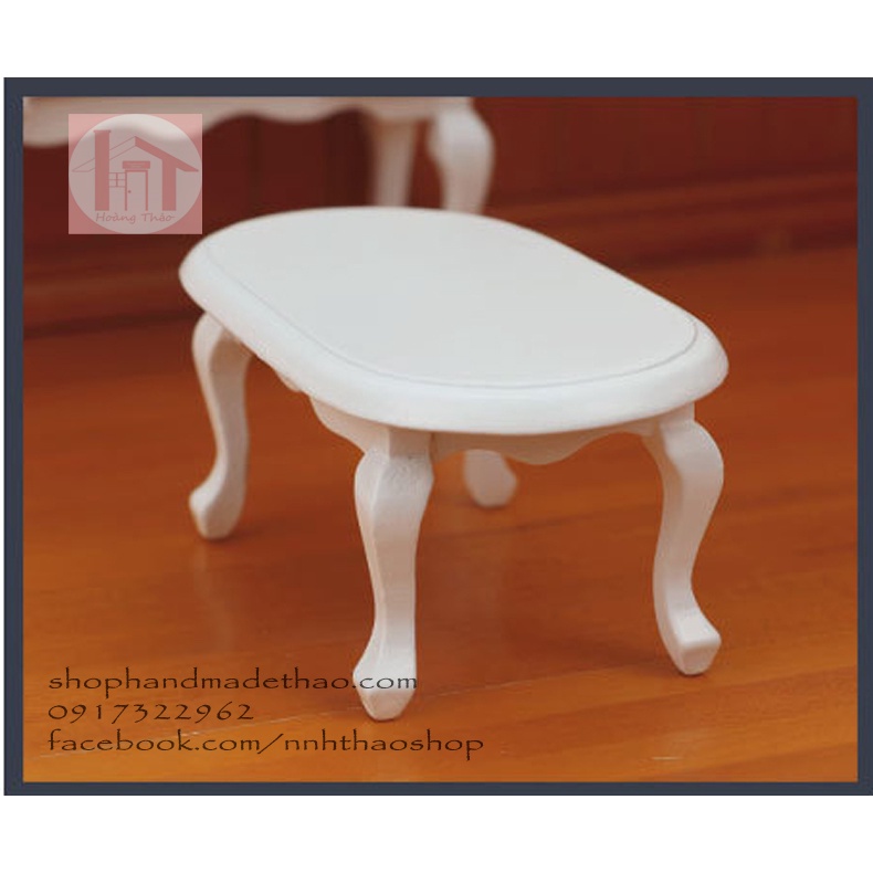Miniature_Bàn trà tý hon trang trí mô hình, nhà búp bê, roombox (tỷ lệ 1:12)