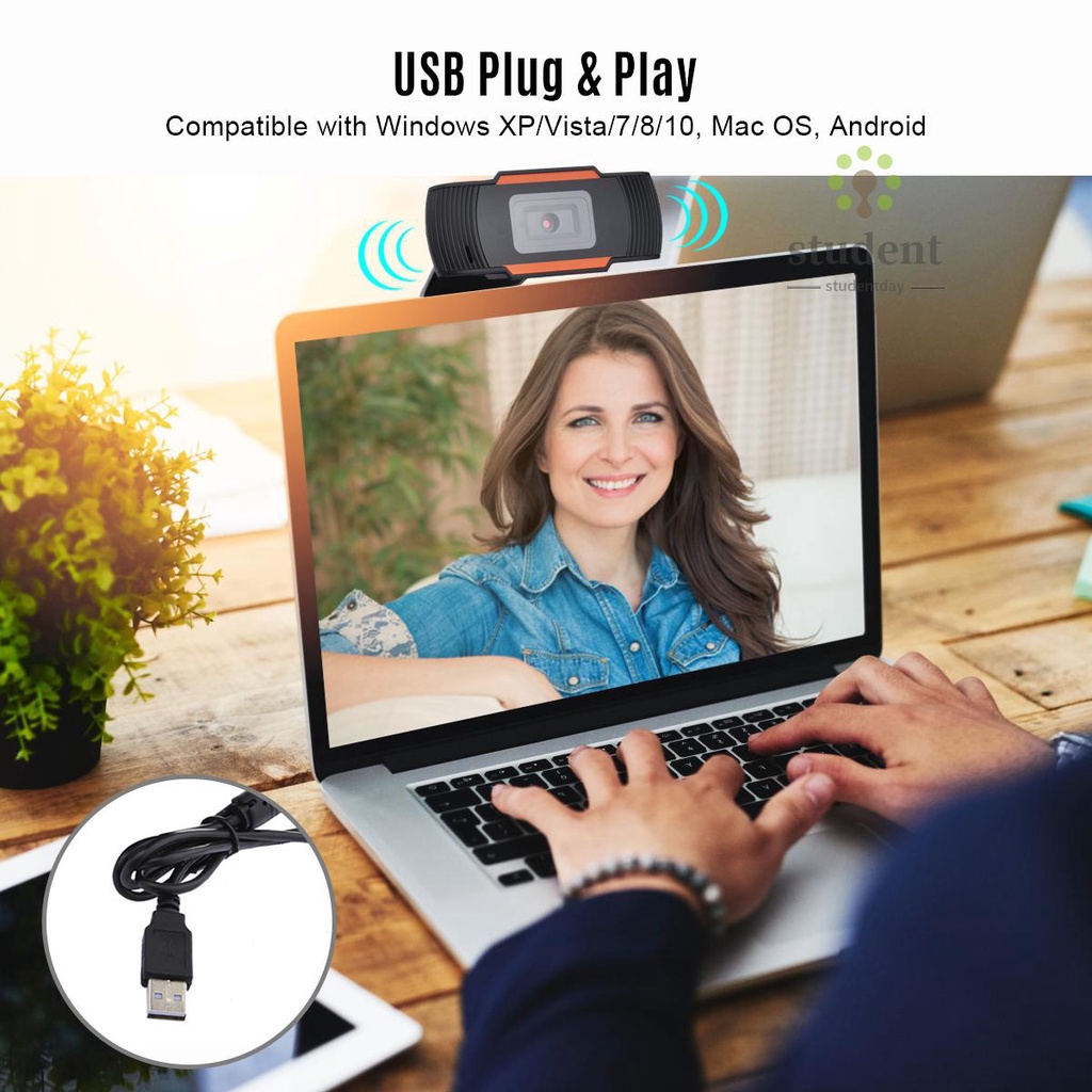 Webcam Camera 720p Hd Tích Hợp Micro Giảm Tiếng Ồn Cổng Usb Tiện Dụng Cho Việc Dạy Học | BigBuy360 - bigbuy360.vn