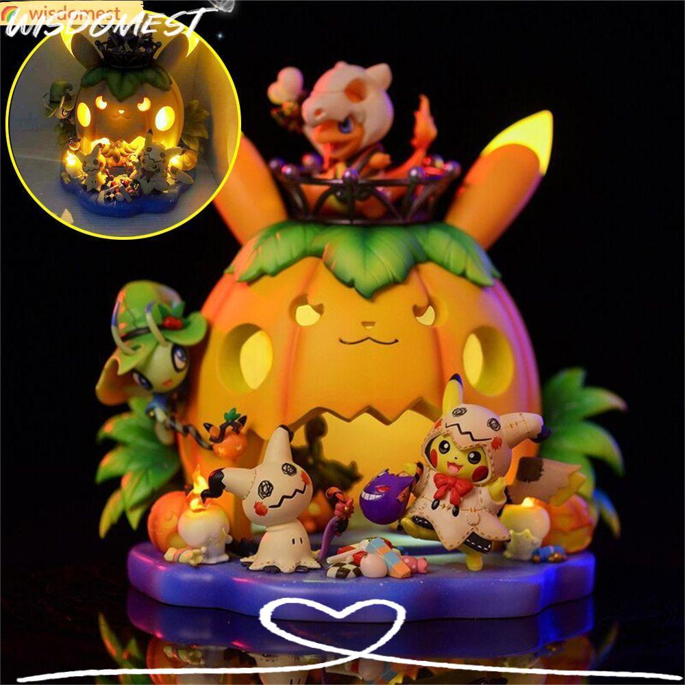 ❀WISDOMEST❀ Halloween Đèn bí ngô Pikachu Charmander Đèn bí ngô Halloween Phim hoạt hình Halloween Đồ trang trí nhà Trang trí đồ chơi trẻ em