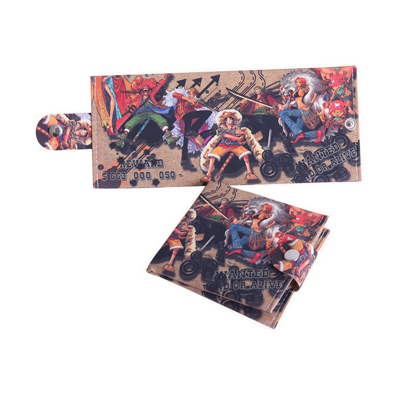 Ví Canvas Siêu Mỏng In Hình One Piece Có Khóa Kéo Đựng Tiền Xu Tiện Dụng
