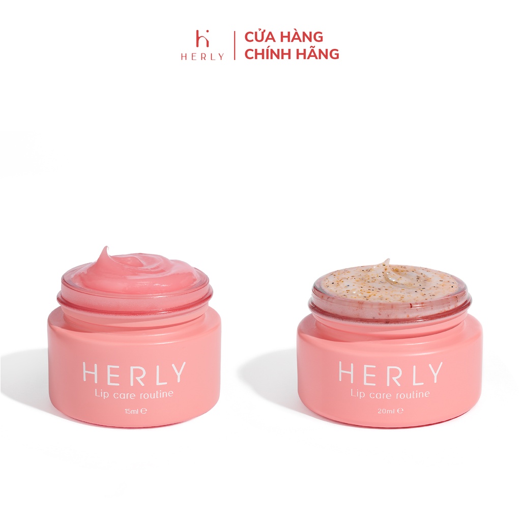 Bộ đôi dưỡng môi mềm căng mọng: Lip Scrub 20ml + Lip Balm 15ml [HLCB2]