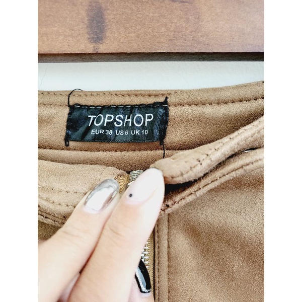 Chân váy da lộn topshop xuất xin size M