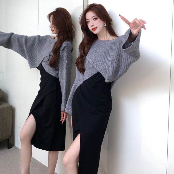 Áo Sweater Dệt Kim Dáng Ngắn Thời Trang Mùa Thu Hàng Mới