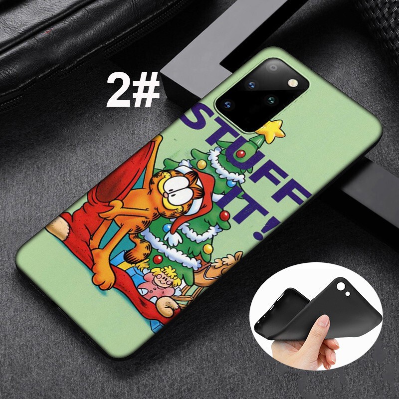 Samsung Galaxy S10 S9 S8 Plus S6 S7 Edge S10+ S9+ S8+ Soft Silicone Cover Phone Case Casing GR25 Cartoon Garfield cat