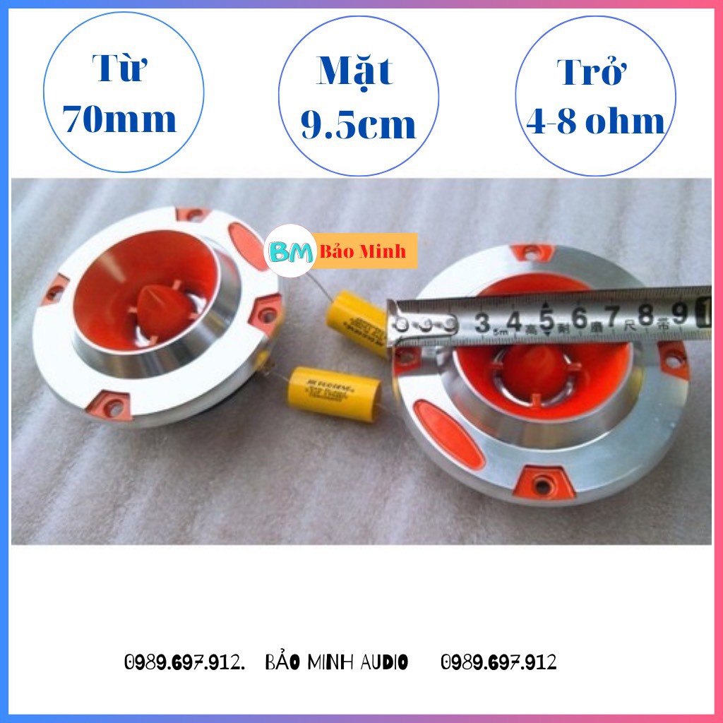 LOA TREBLE ĐỂ RỜI - LOA TREBLE PIONEER TITAN MÀU CAM 10CM + 2 CHÂN + 2 TỤ 3,3MF XỊN - PIONEERCAM