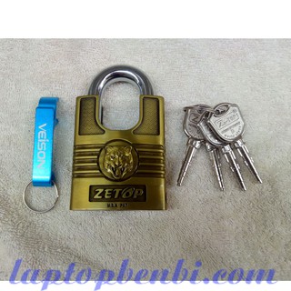 Ổ khóa cửa nhà Zetop chống cắt loại tốt,logo hình con cọp (tặng kèm 1 móc khui bia)