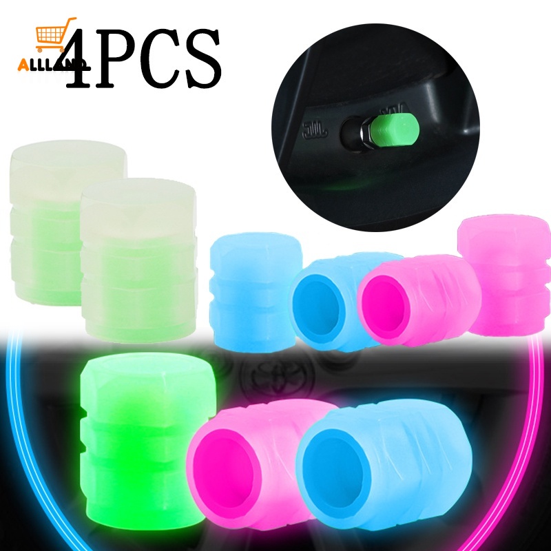 Bộ 1/4 Nắp Van Bánh Xe Dạ Quang Bằng ABS Chống Bụi Thông Dụng