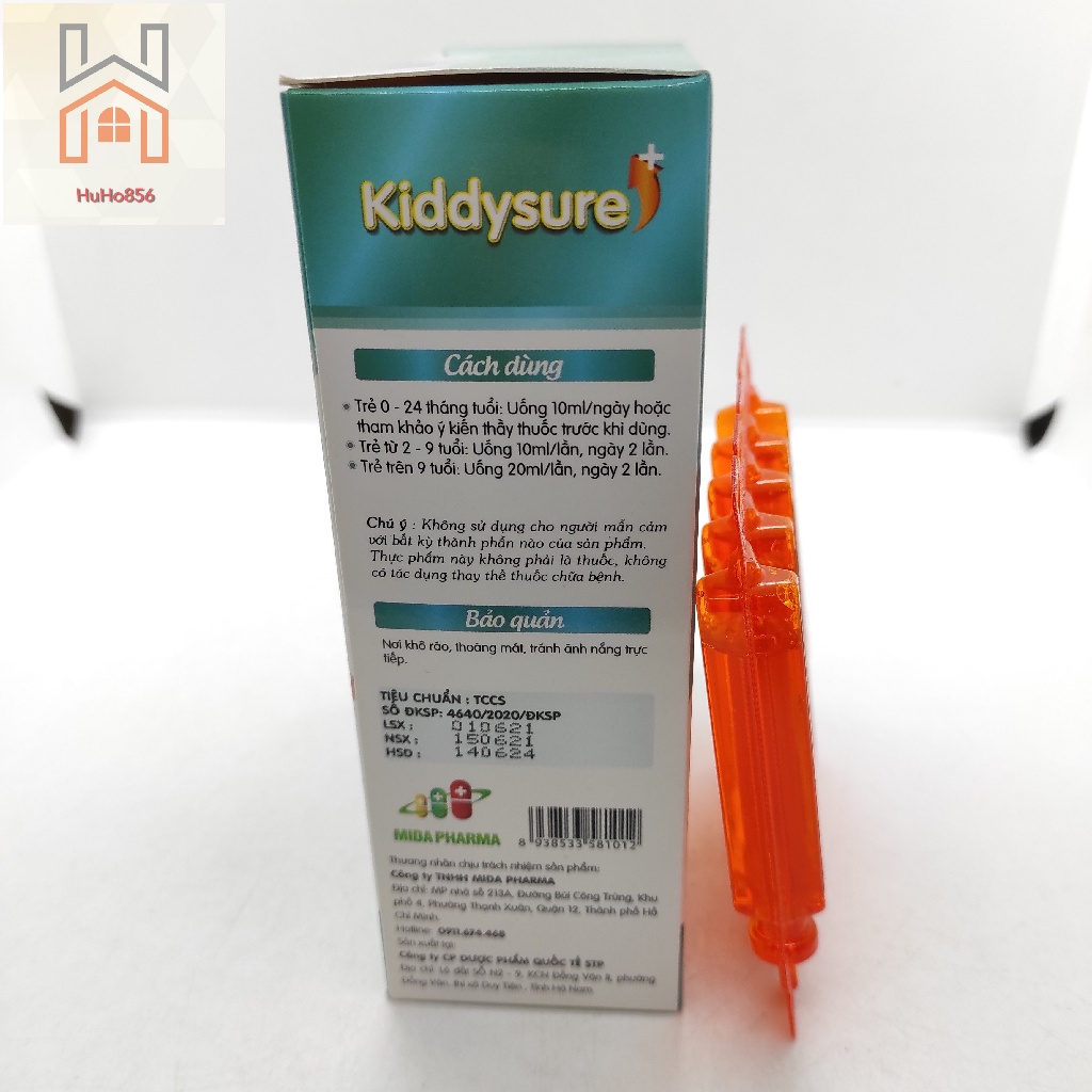 Kiddysure - Giúp Bé Ăn Ngon, Hỗ Trợ Tiêu Hóa - Hộp 20 ống