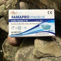 Chính Hãng-Khẩu trang y tê 4 lớp kháng khuẩn cao cấp màu trắng Nam Anh famapro hộp 50 cái