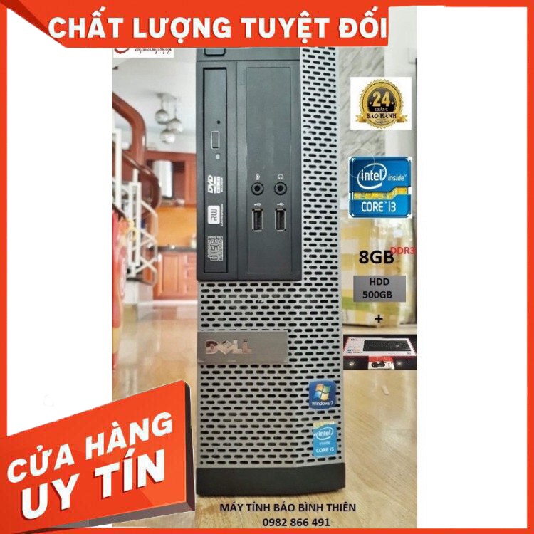 Case máy tính đồng bộ dell Optiplex 7020 core i3 4130, ram 8gb, ổ cứng SSD 120gb