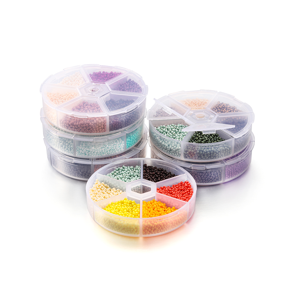 Hộp 4800 hạt thủy tinh ST.KUNKKA 2mm dùng làm trang sức tùy chọn màu sắc