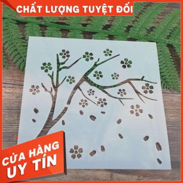 Khuôn vẽ mika dẻo 13*13cm (hoa đào)