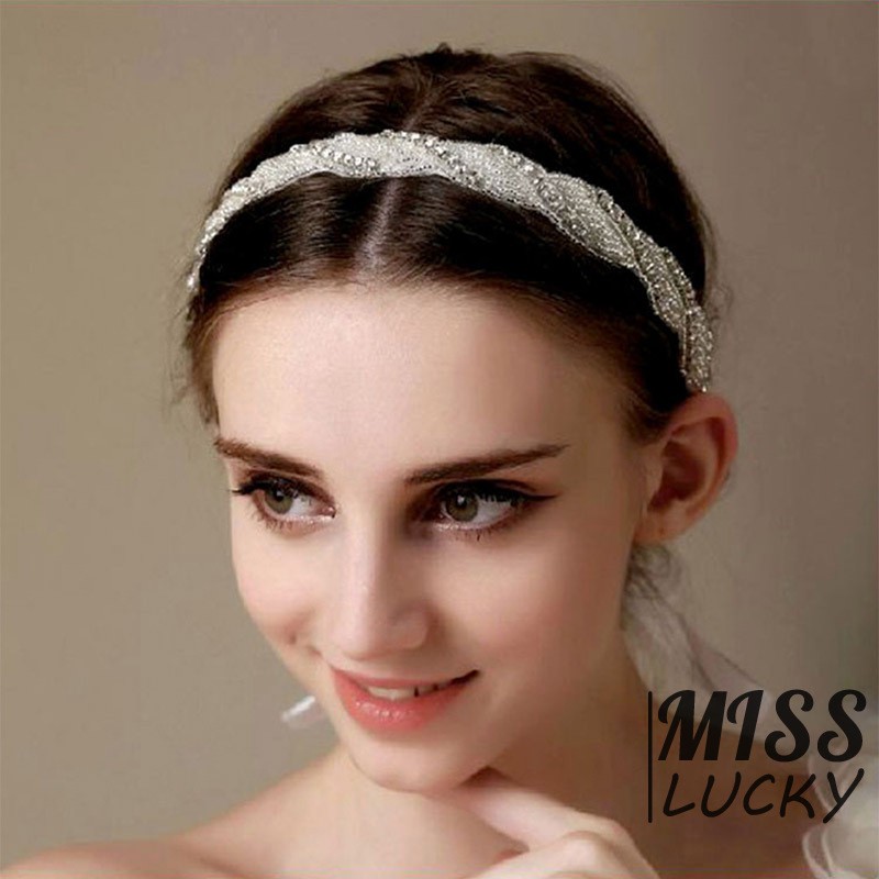 Cài tóc trang điểm đính đá lấp lánh thời trang thanh lịch cho nữ