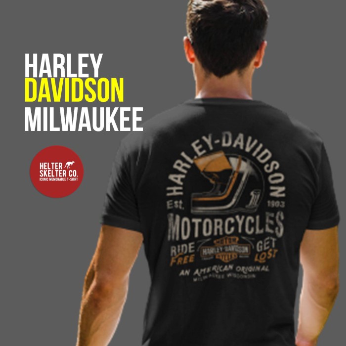 Áo Thun Đen In Hình Xe Mô Tô Harley Davidson Milwaukee Cổ Điển Cá Tính