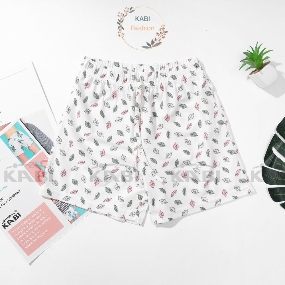 Quần đùi nữ KABI quần short ngắn thun cotton mặc nhà mặc ngủ hoa văn không túi thoáng mát dễ thương