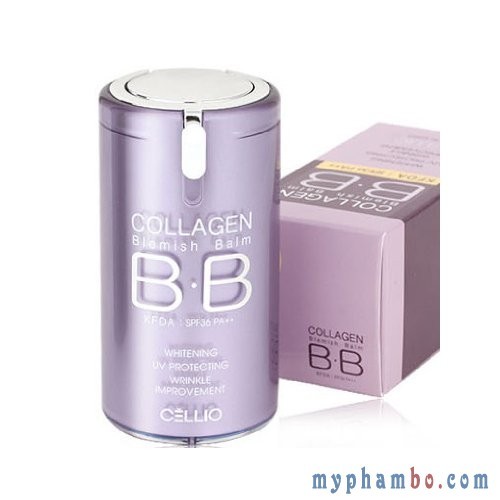 Kem nền BB Cream Collagen Cellio SPF 36++  giúp che khuyết điểm tốt, tạo lớp nền khô, thoáng, mịn màng( Auth )