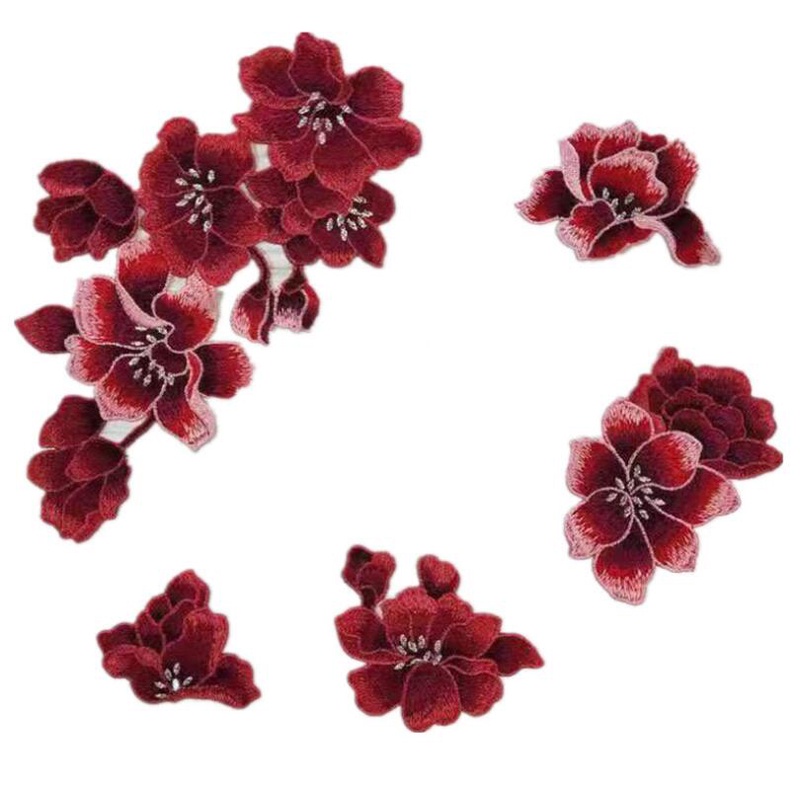Bộ 5 Sticker Ủi Thêu Hình Bông Hoa