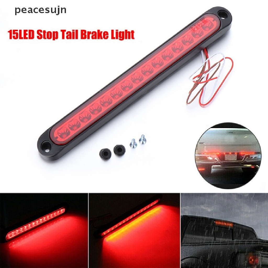 (hot*) 1PC 25CM 15 LED Red Sealed Trailer Truck RV Stop Tail Rear Brake Turn Light Bar peacesujn