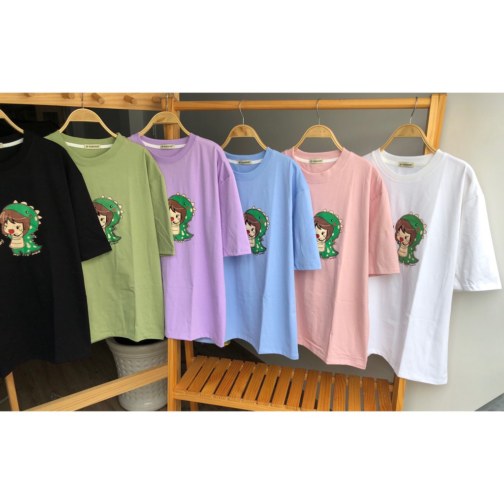 Áo thun tay lỡ in hình 2Seven GTTL25 khủng long xanh