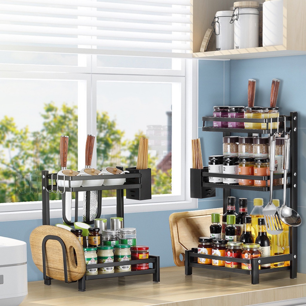 Kệ đựng gia vị nhà bếp thông minh đa năng thép không gỉ đồ dùng nhà bếp