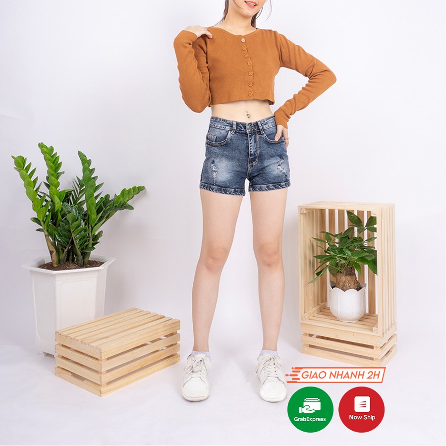 [Mã FAMAYWA giảm 10K đơn 50K] Quần short jean nữ Ulzzang GENZ mẫu xước thời trang ZWJ014 | BigBuy360 - bigbuy360.vn