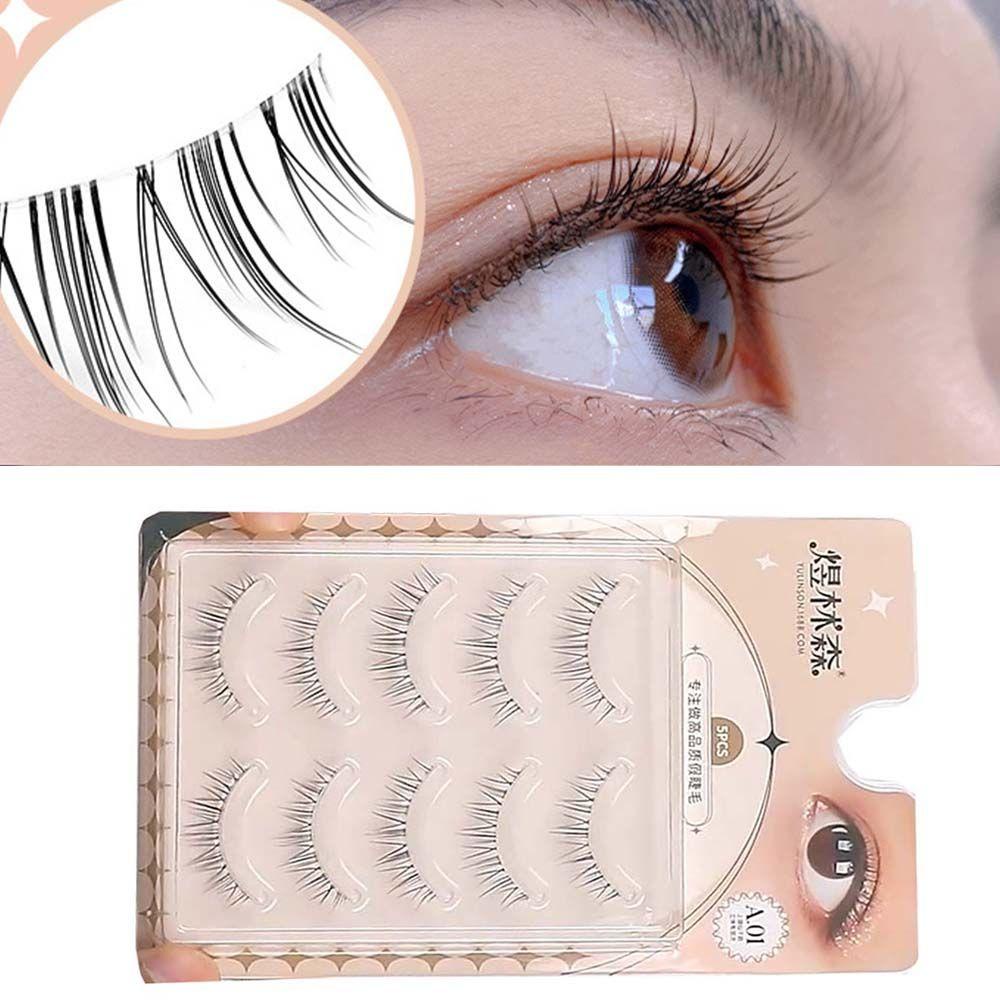 QQMALL 5 Cặp Lông Mi Giả Cong Dày Hóa Trang Truyện Tranh Nhật Bản