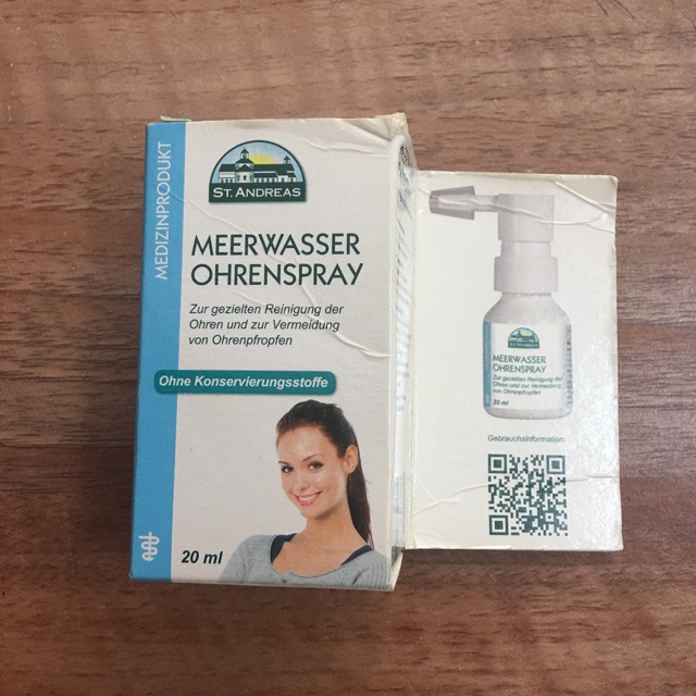 dung dịch làm tan ráy tại Meerwasser Ohrenspray - Xách tay Đức